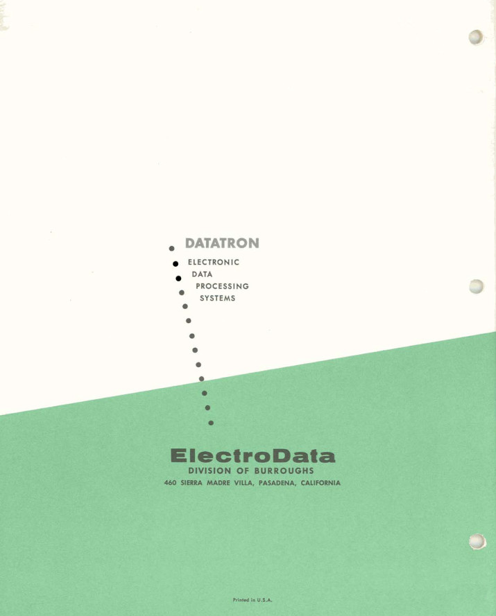 Throwback Thursday Datatron Electronic Data Processing Systems Handbook Central Comp